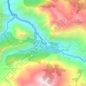 Carte topographique La Hermida, altitude, relief