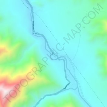 Carte topographique Upshi, altitude, relief