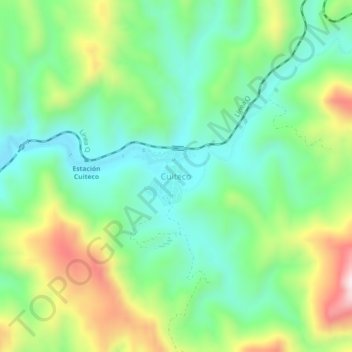 Carte topographique Cuiteco, altitude, relief