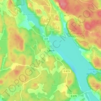 Carte topographique Laxne, altitude, relief