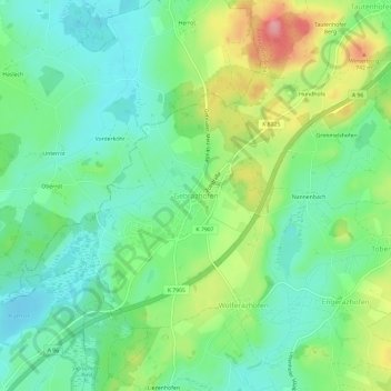 Carte topographique Gebrazhofen, altitude, relief