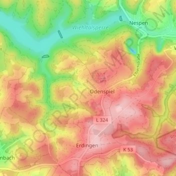 Carte topographique Meiswinkel, altitude, relief