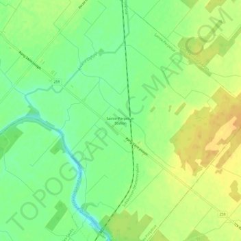 Carte topographique Sainte-Perpétue-Station, altitude, relief