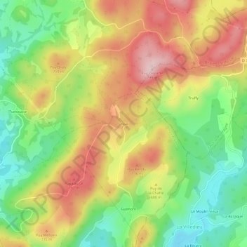 Carte topographique Croux, altitude, relief