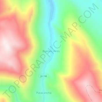 Carte topographique Buenos Aires, altitude, relief