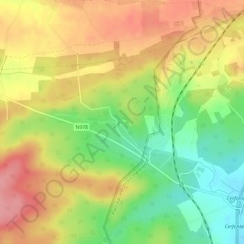 Carte topographique Carrière de Beauchâteau, altitude, relief