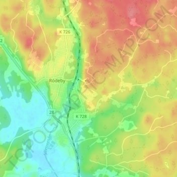 Carte topographique Håkantorpet, altitude, relief