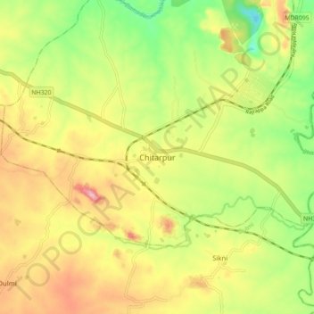 Carte topographique Chitarpur, altitude, relief