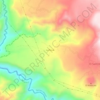 Carte topographique La Finca, altitude, relief