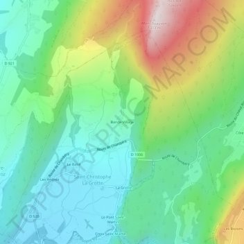 Carte topographique Bande Village, altitude, relief