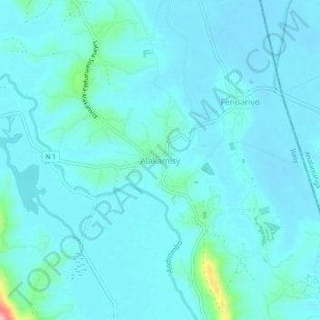 Carte topographique Alakamisy, altitude, relief