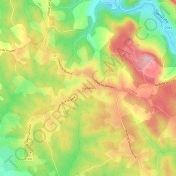 Carte topographique Les Gibilis, altitude, relief