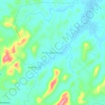 Carte topographique Ambalamahogo, altitude, relief