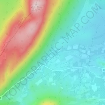 Carte topographique Les Camboux, altitude, relief