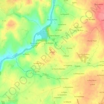 Carte topographique La Croix, altitude, relief