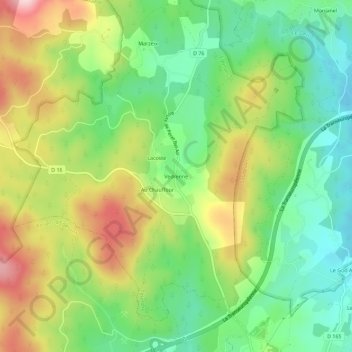 Carte topographique Vedrenne, altitude, relief
