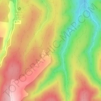 Carte topographique La Pontsonnaire, altitude, relief