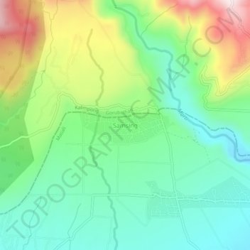 Carte topographique Samsing, altitude, relief