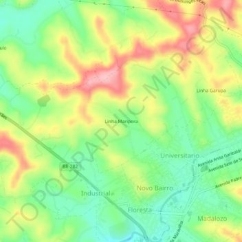 Carte topographique Linha Maripora, altitude, relief