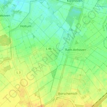Carte topographique Isengraben, altitude, relief