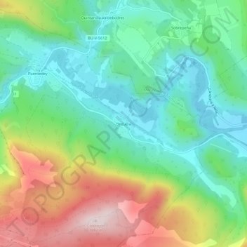 Carte topographique Brizuela, altitude, relief