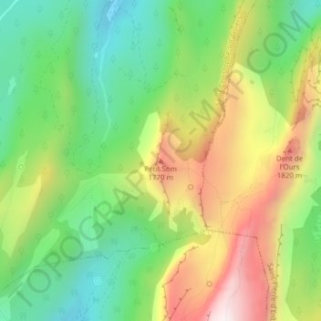 Carte topographique Petit Som, altitude, relief