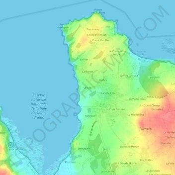 Carte topographique L'Etoile, altitude, relief