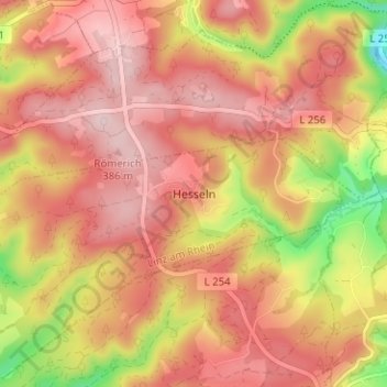 Carte topographique Hesseln, altitude, relief