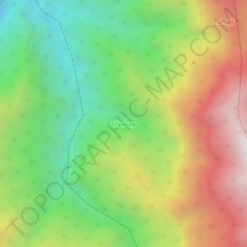 Carte topographique Uluway, altitude, relief