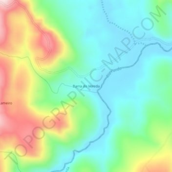 Carte topographique Barra do Vereda, altitude, relief