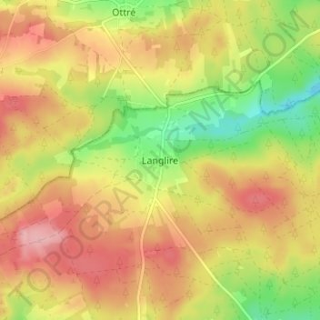 Carte topographique Langlire, altitude, relief