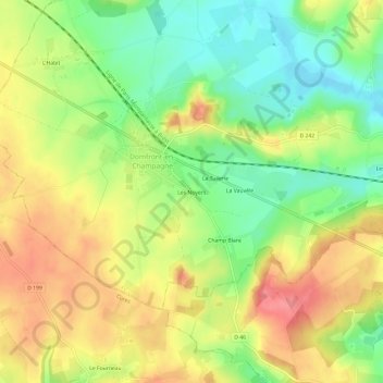 Carte topographique Les Noyers, altitude, relief