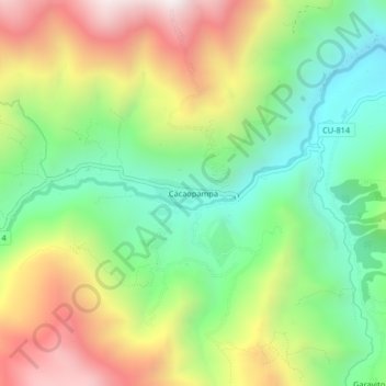 Carte topographique Cacaopampa, altitude, relief