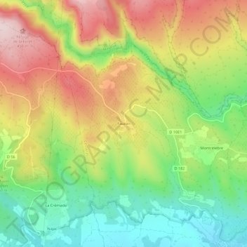 Carte topographique Fauzan, altitude, relief