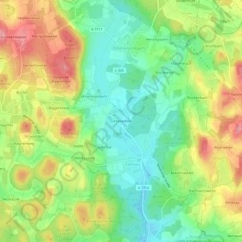 Carte topographique Schletterholz, altitude, relief