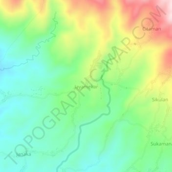 Carte topographique Jayamekar, altitude, relief