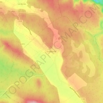 Carte topographique La Mourotte, altitude, relief