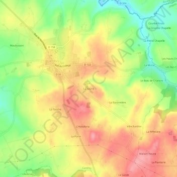 Carte topographique La Seorie, altitude, relief
