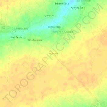 Carte topographique Massara, altitude, relief