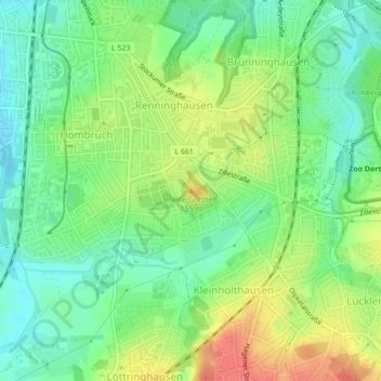 Carte topographique Halde Gotthelf, altitude, relief