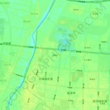 Carte topographique Daqiaojie, altitude, relief