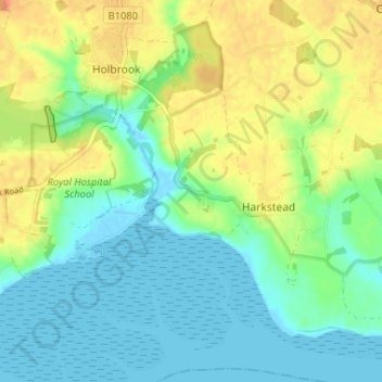 Carte topographique Lower Holbrook, altitude, relief