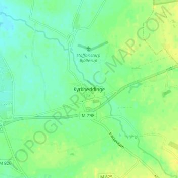 Carte topographique Kyrkheddinge, altitude, relief