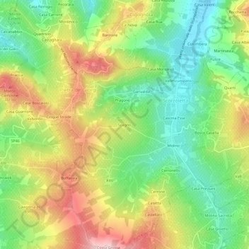 Carte topographique Scagno, altitude, relief