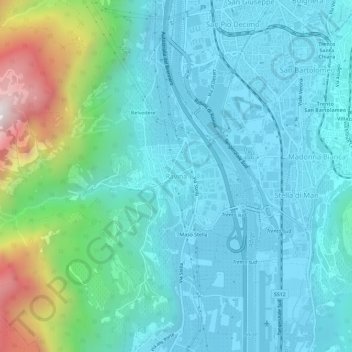 Carte topographique Ravina, altitude, relief