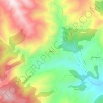 Carte topographique Betesa, altitude, relief