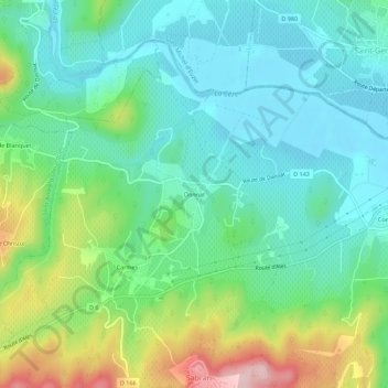 Carte topographique Donnat, altitude, relief