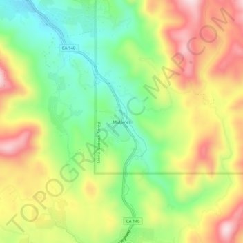 Carte topographique Midpines, altitude, relief
