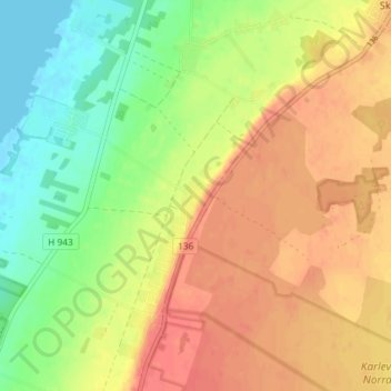 Carte topographique Eriksöre, altitude, relief
