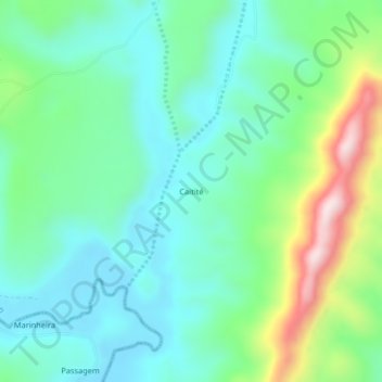 Carte topographique Caitité, altitude, relief